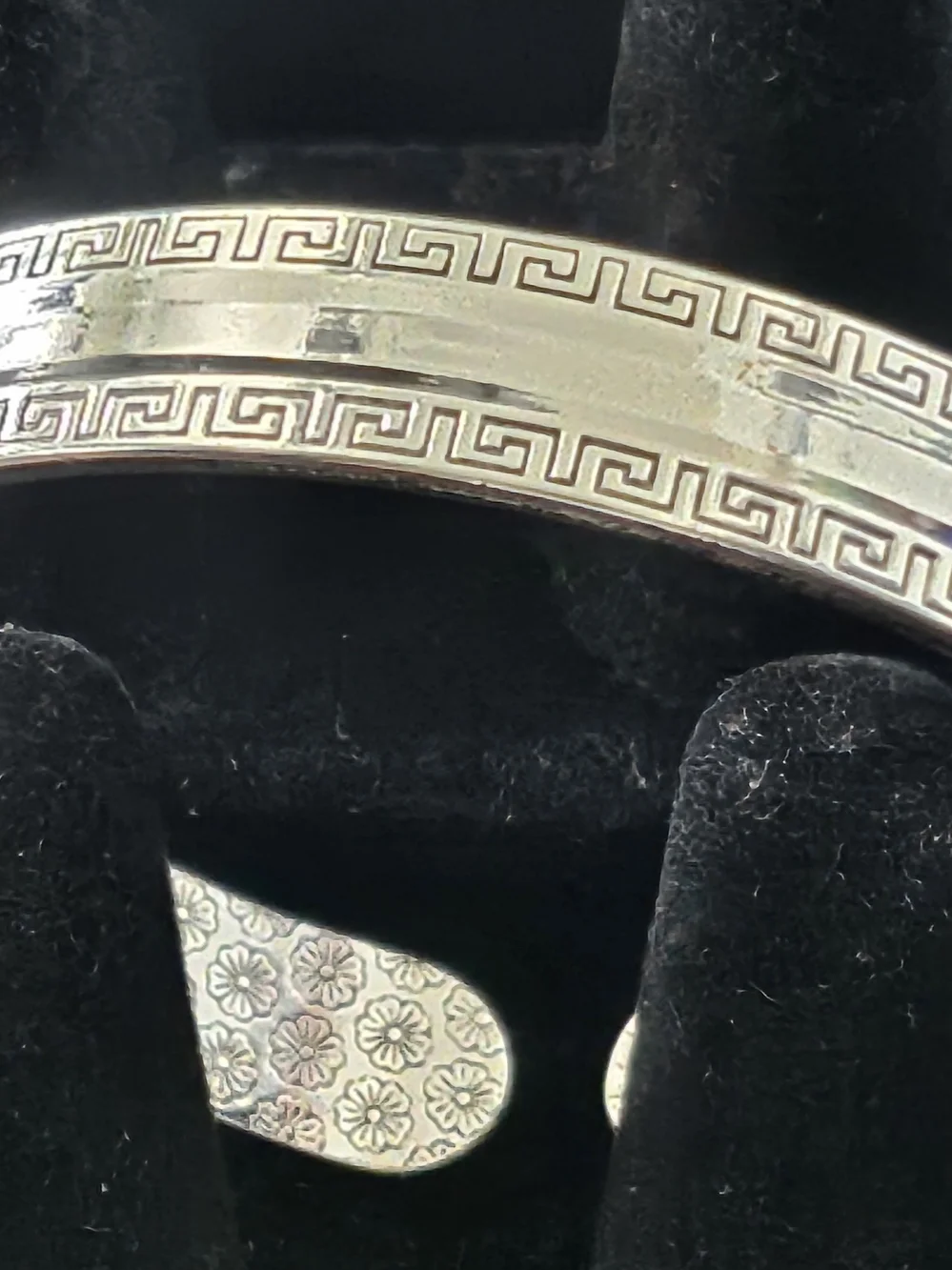 Men's Silver-Tone Greek Key Cuff Bracelet